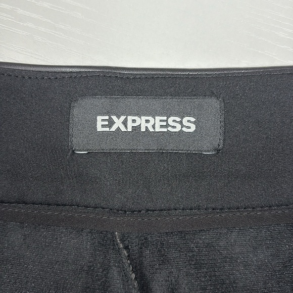 Express Faux Leather High Rise Pleated Straight Ankle Trouser Pant Black 10 - Picture 8 of 10